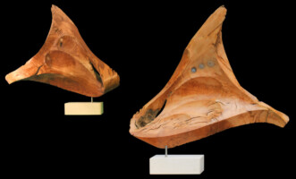 Châtaignier, calcaire, inox, étain // 2012 // Collection Attrait dévoilé