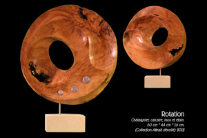 Châtaignier, calcaire, inox, étain // 60cm*44cm*16cm // 2012 // Collection Attrait dévoilé Rotation