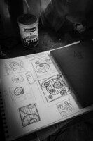 Marc Georgeault dans sont atelier de sculpture au Château des pères // crédit photo Martin Boudier Dessin Marc Georgeault dans sont atelier de sculpture au Château des pères // crédit photo Martin Boudier